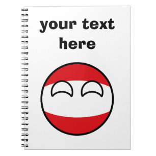 Roliga tendera Geeky Österrike Countryball Anteckningsbok