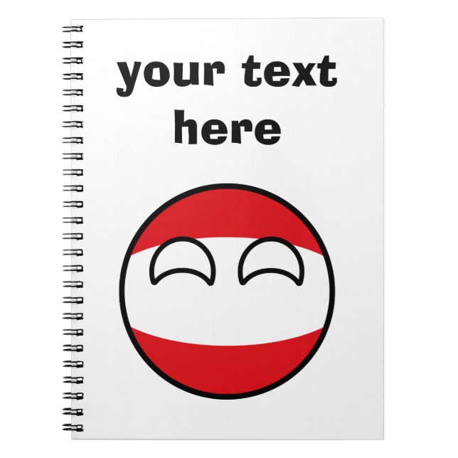 Roliga tendera Geeky Österrike Countryball Anteckningsbok (Framsidan)