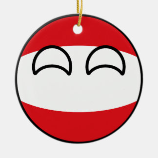 Roliga tendera Geeky Österrike Countryball Julgransprydnad Keramik