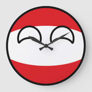 Roliga tendera Geeky Österrike Countryball Stor Klocka