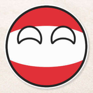 Roliga tendera Geeky Österrike Countryball Underlägg Papper Rund