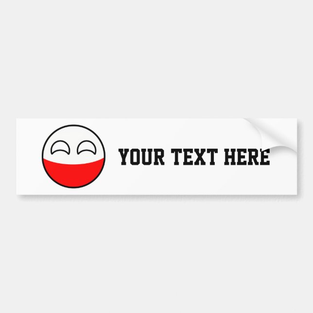 Roliga tendera Geeky Polen Countryball Bildekal (Framsidan)
