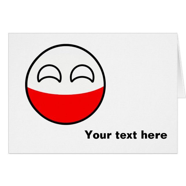 Roliga tendera Geeky Polen Countryball Hälsningskort (Framsidan Horizontal)