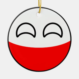 Roliga tendera Geeky Polen Countryball Julgransprydnad Keramik