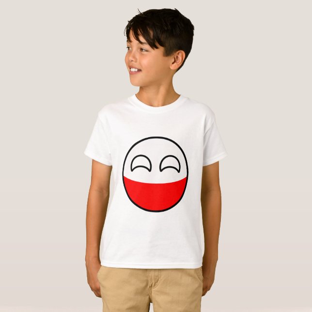 Roliga tendera Geeky Polen Countryball Tee (Hel framsida)