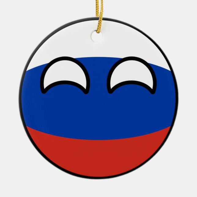 Roliga tendera Geeky Ryssland Countryball Julgransprydnad Keramik (Framsidan)