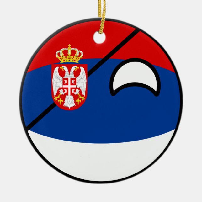 Roliga tendera Geeky Serbia Countryball Julgransprydnad Keramik (Framsidan)