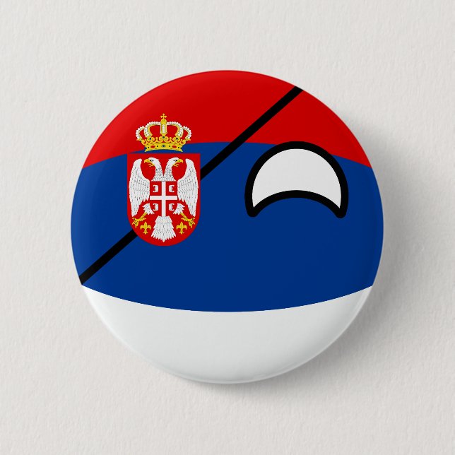Roliga tendera Geeky Serbia Countryball Knapp (Framsida)
