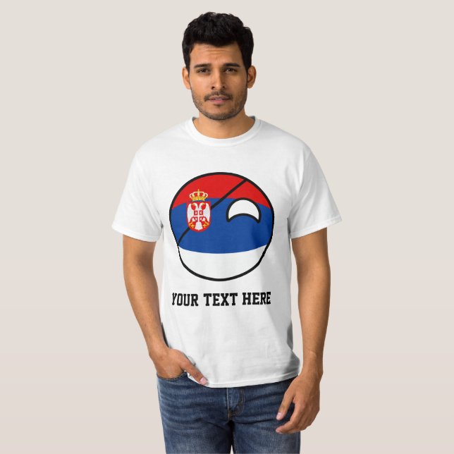 Roliga tendera Geeky Serbia Countryball Tee (Hel framsida)