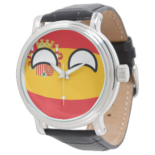 Roliga tendera Geeky Spanien Countryball Armbandsur