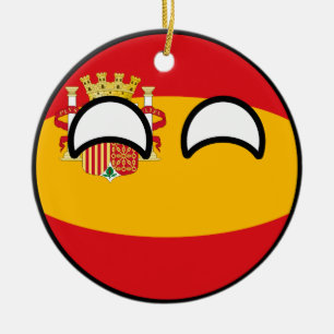 Roliga tendera Geeky Spanien Countryball Julgransprydnad Keramik