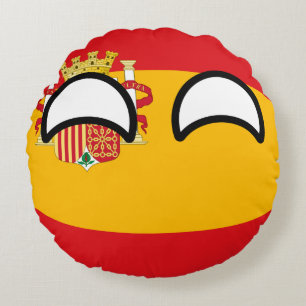 Roliga tendera Geeky Spanien Countryball Rund Kudde