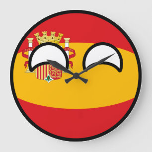 Roliga tendera Geeky Spanien Countryball Stor Klocka