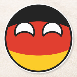 Roliga tendera Geeky tysklanda Countryball Underlägg Papper Rund