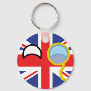 Roliga tendera Geeky United Kingdom Countryball Nyckelring