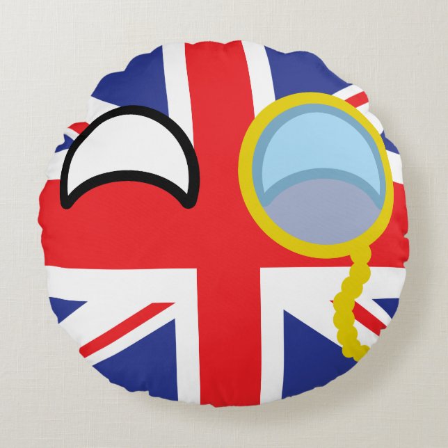 Roliga tendera Geeky United Kingdom Countryball Rund Kudde (Framsidan)