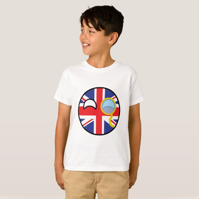 Roliga tendera Geeky United Kingdom Countryball Tee Shirt (Hel framsida)
