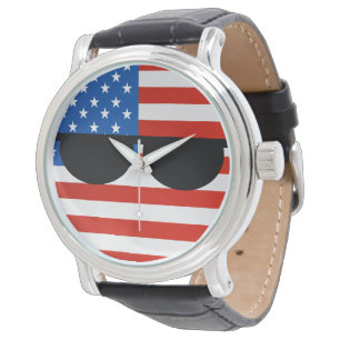 Roliga tendera Geeky USA Countryball Armbandsur