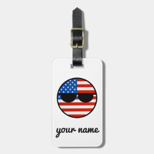 Roliga tendera Geeky USA Countryball Bagagebricka