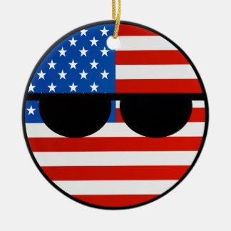 Roliga tendera Geeky USA Countryball Julgransprydnad Keramik