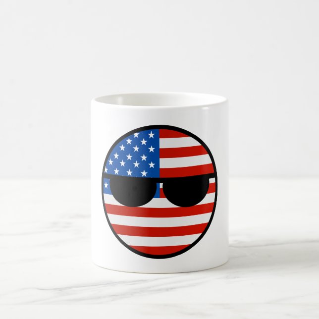 Roliga tendera Geeky USA Countryball Kaffemugg (Center)