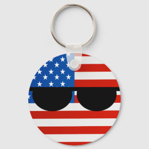 Roliga tendera Geeky USA Countryball Nyckelring