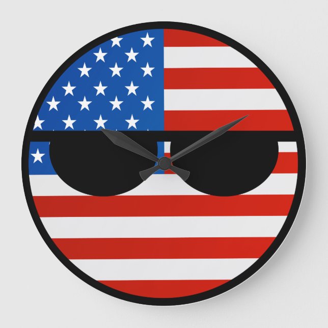 Roliga tendera Geeky USA Countryball Stor Klocka (Framsida)