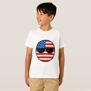 Roliga tendera Geeky USA Countryball Tee Shirt