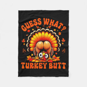 Roliga Thanksgiving Gissa Vad Kalkon Butt Par  Fleecefilt