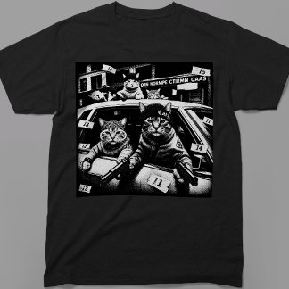 Roliga Thug Life Gangster Katter T Shirt