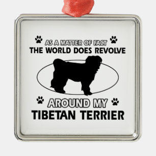 Roliga tibetana terrierdesigner julgransprydnad metall