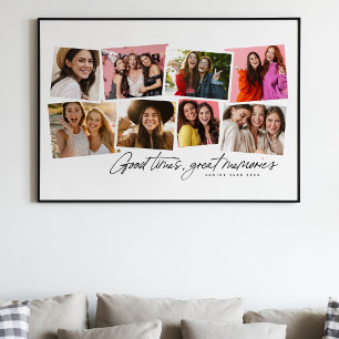 Roliga tider fantastiska minnen rolig fotokollage poster