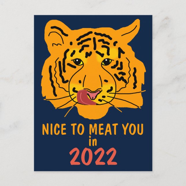 Roliga Tigern Trevligt Att Mötas 2022 Vykort (Framsida)