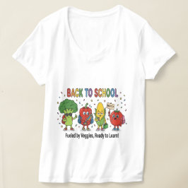 Roliga tillbaka till skolan söta grönsaksfigurer t shirt