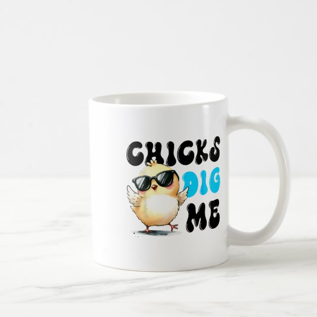 Roliga tjejer gillar mig påsk Glad påsk 1  Kaffemugg (Höger)