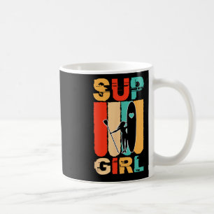 Roliga tjejer SUP Stå upp paddling Surfare Surfing Kaffemugg