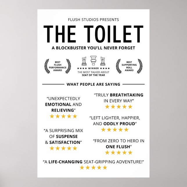 Roliga Toalett Recensioner Poster (Framsidan)