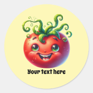 Roliga tomatförsäljare anpassningsbara  runt klistermärke