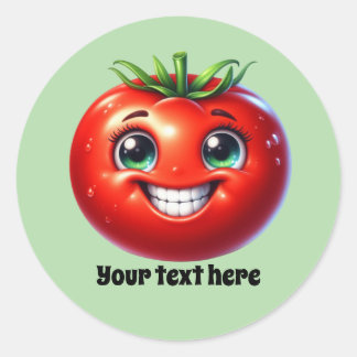 Roliga tomatförsäljare anpassningsbara  runt klistermärke
