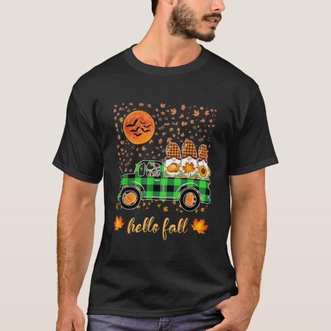 Roliga tomtar som håller pumpor Halloween buffel r T Shirt (Framsida)
