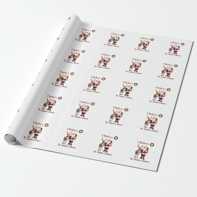 Roliga tomten Rudolf med den röda näsan renen Presentpapper (Utrullad)