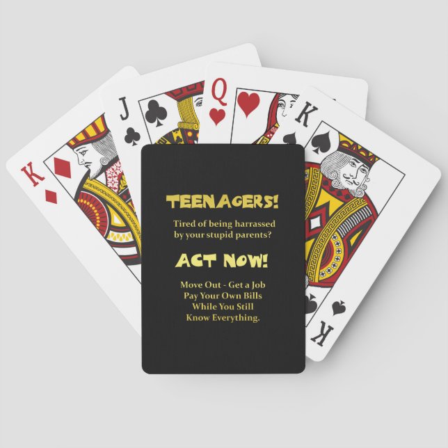 Roliga tonåringar agerar nu skämt casinokort (Baksidan)