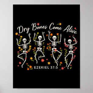 Roliga torra ben kommer till liv Ezekiel 37_5 skel Poster