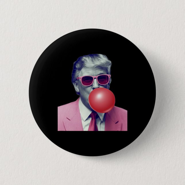 Roliga Trump Bubble Gum Yum Gåvor Knapp (Framsida)