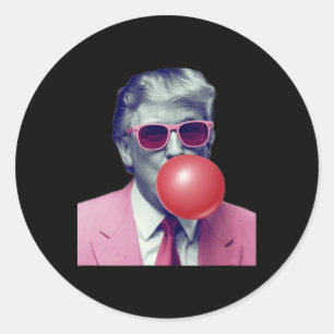 Roliga Trump Bubble Gum Yum Gåvor Runt Klistermärke
