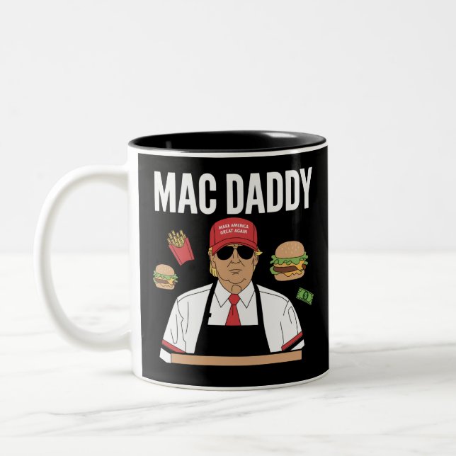 Roliga Trump Fries gör pommes frites Mac Daddy Två-Tonad Mugg (Vänster)