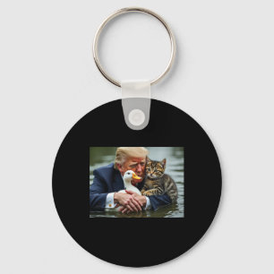Roliga Trump Katt Och Anka Memes Jul Halloween Nyckelring