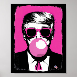 Roliga Trump Rosa Bubblegum Solglasögon Poster