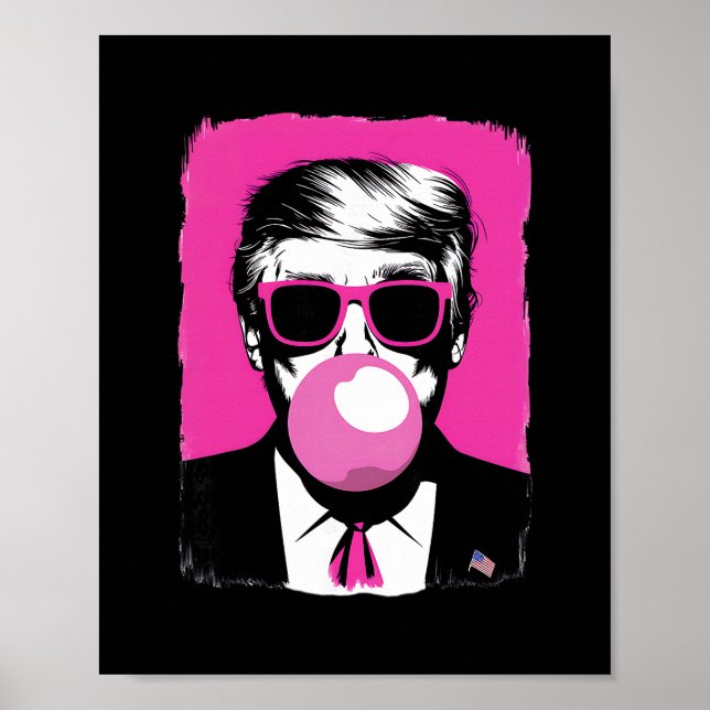 Roliga Trump Rosa Bubblegum Solglasögon  Poster (Framsidan)
