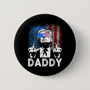 Roliga Trump-tröjor Pappa är hemma för män och kvi Knapp